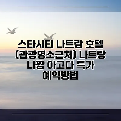 스타시티 나트랑 호텔 (관광명소근처) 나트랑 나짱 아고다 특가 예약방법