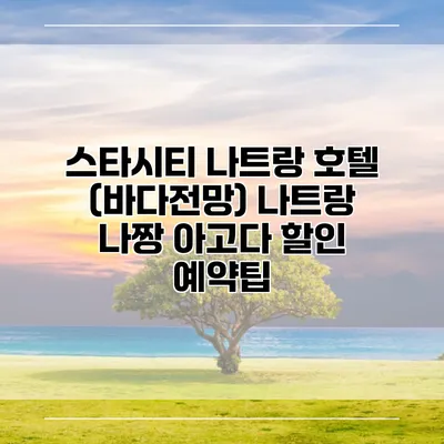 스타시티 나트랑 호텔 (바다전망) 나트랑 나짱 아고다 할인 예약팁