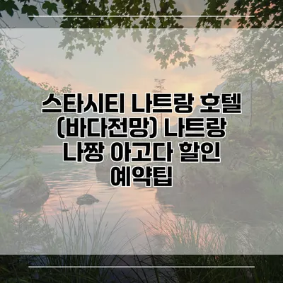 스타시티 나트랑 호텔 (바다전망) 나트랑 나짱 아고다 할인 예약팁