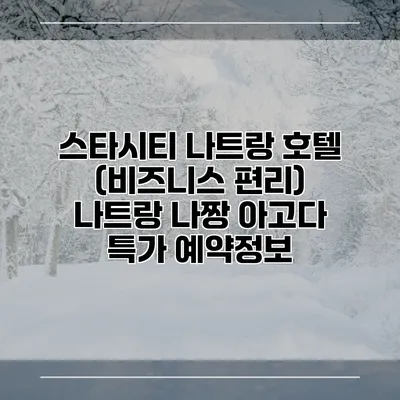 스타시티 나트랑 호텔 (비즈니스 편리) 나트랑 나짱 아고다 특가 예약정보