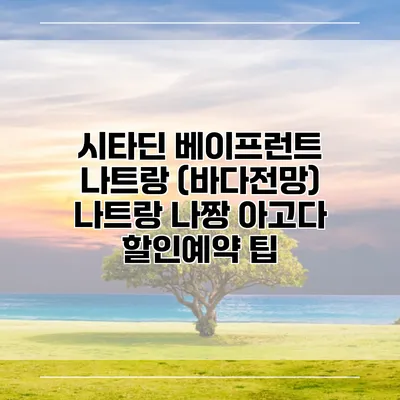 시타딘 베이프런트 나트랑 (바다전망) 나트랑 나짱 아고다 할인예약 팁