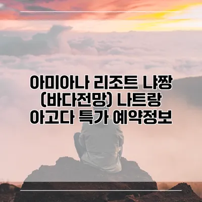 아미아나 리조트 냐짱 (바다전망) 나트랑 아고다 특가 예약정보