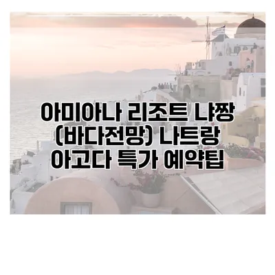 아미아나 리조트 냐짱 (바다전망) 나트랑 아고다 특가 예약팁