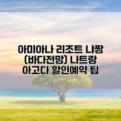 아미아나 리조트 냐짱 (바다전망) 나트랑 아고다 할인예약 팁