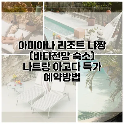 아미아나 리조트 냐짱 (바다전망 숙소) 나트랑 아고다 특가 예약방법