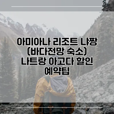 아미아나 리조트 냐짱 (바다전망 숙소) 나트랑 아고다 할인 예약팁