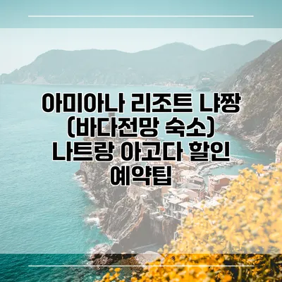아미아나 리조트 냐짱 (바다전망 숙소) 나트랑 아고다 할인 예약팁