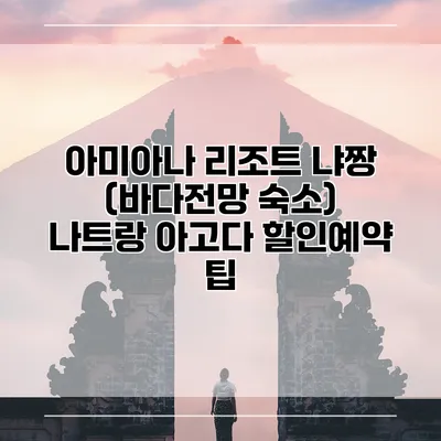 아미아나 리조트 냐짱 (바다전망 숙소) 나트랑 아고다 할인예약 팁