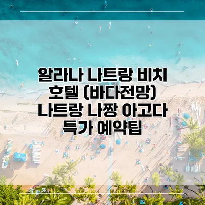 알라나 나트랑 비치 호텔 (바다전망) 나트랑 나짱 아고다 특가 예약팁
