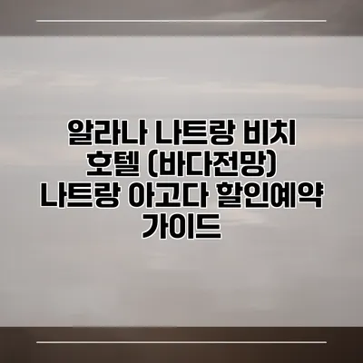 알라나 나트랑 비치 호텔 (바다전망) 나트랑 아고다 할인예약 가이드