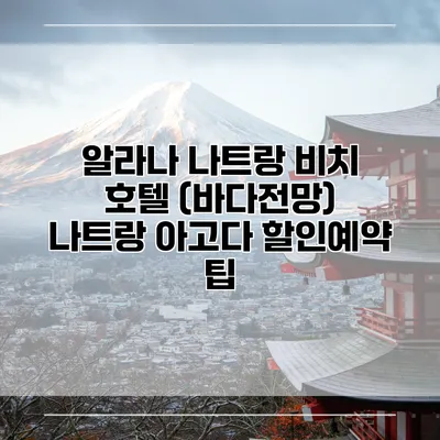 알라나 나트랑 비치 호텔 (바다전망) 나트랑 아고다 할인예약 팁