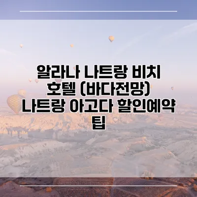 알라나 나트랑 비치 호텔 (바다전망) 나트랑 아고다 할인예약 팁