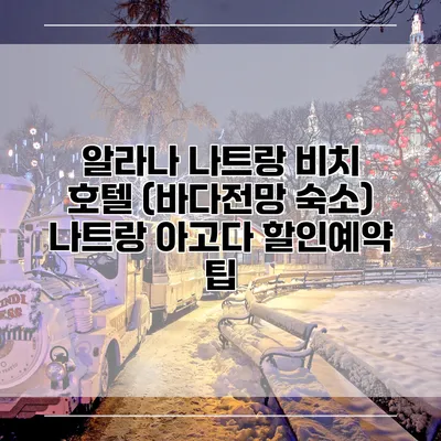 알라나 나트랑 비치 호텔 (바다전망 숙소) 나트랑 아고다 할인예약 팁