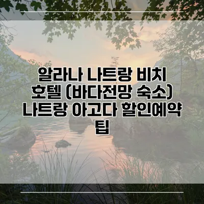 알라나 나트랑 비치 호텔 (바다전망 숙소) 나트랑 아고다 할인예약 팁