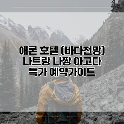 애론 호텔 (바다전망) 나트랑 나짱 아고다 특가 예약가이드