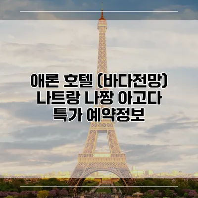 애론 호텔 (바다전망) 나트랑 나짱 아고다 특가 예약정보