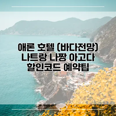애론 호텔 (바다전망) 나트랑 나짱 아고다 할인코드 예약팁