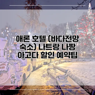 애론 호텔 (바다전망 숙소) 나트랑 나짱 아고다 할인 예약팁