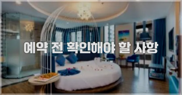 예약 전 확인해야 할 사항