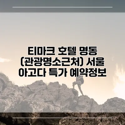 티마크 호텔 명동 (관광명소근처) 서울 아고다 특가 예약정보