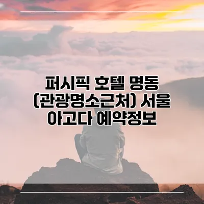 퍼시픽 호텔 명동 (관광명소근처) 서울 아고다 예약정보