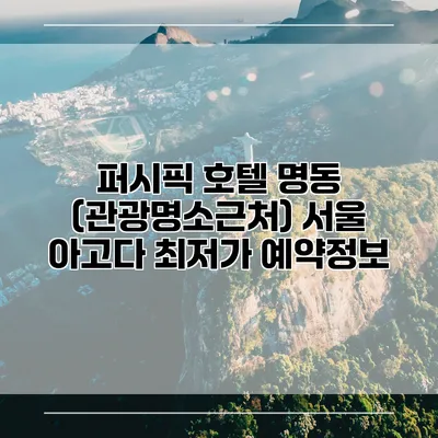 퍼시픽 호텔 명동 (관광명소근처) 서울 아고다 최저가 예약정보