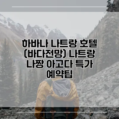 하바나 나트랑 호텔 (바다전망) 나트랑 나짱 아고다 특가 예약팁