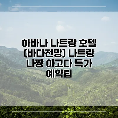 하바나 나트랑 호텔 (바다전망) 나트랑 나짱 아고다 특가 예약팁