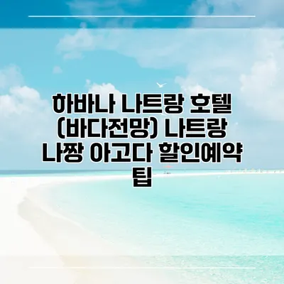 하바나 나트랑 호텔 (바다전망) 나트랑 나짱 아고다 할인예약 팁