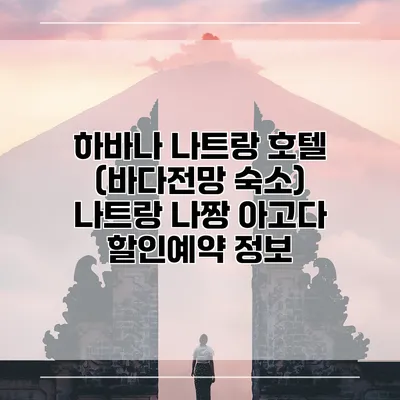 하바나 나트랑 호텔 (바다전망 숙소) 나트랑 나짱 아고다 할인예약 정보