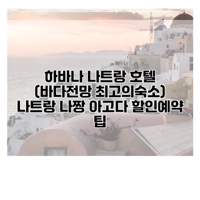 하바나 나트랑 호텔 (바다전망 최고의숙소) 나트랑 나짱 아고다 할인예약 팁