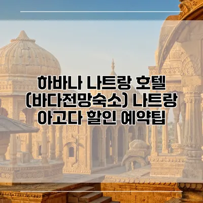 하바나 나트랑 호텔 (바다전망숙소) 나트랑 아고다 할인 예약팁