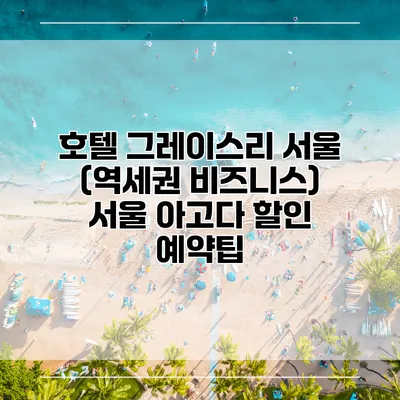 호텔 그레이스리 서울 (역세권 비즈니스) 서울 아고다 할인 예약팁