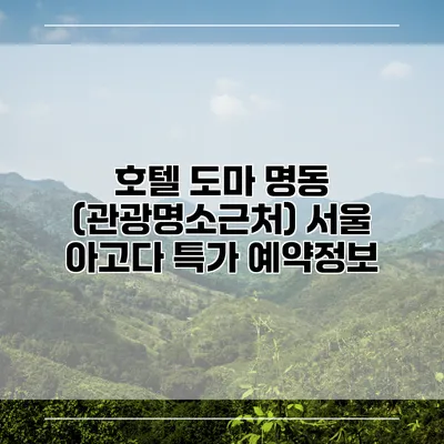 호텔 도마 명동 (관광명소근처) 서울 아고다 특가 예약정보