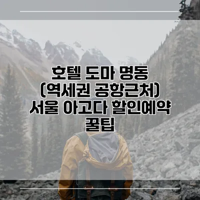 호텔 도마 명동 (역세권 공항근처) 서울 아고다 할인예약 꿀팁