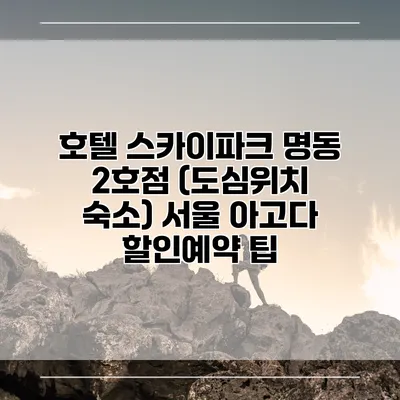 호텔 스카이파크 명동 2호점 (도심위치 숙소) 서울 아고다 할인예약 팁