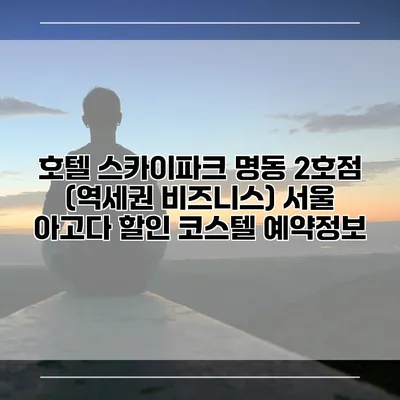호텔 스카이파크 명동 2호점 (역세권 비즈니스) 서울 아고다 할인 코스텔 예약정보