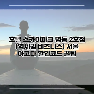 호텔 스카이파크 명동 2호점 (역세권 비즈니스) 서울 아고다 할인코드 꿀팁