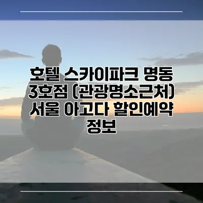 호텔 스카이파크 명동 3호점 (관광명소근처) 서울 아고다 할인예약 정보