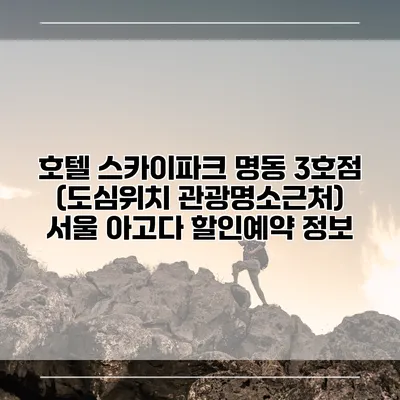 호텔 스카이파크 명동 3호점 (도심위치 관광명소근처) 서울 아고다 할인예약 정보