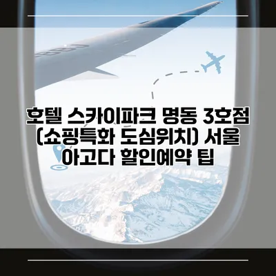 호텔 스카이파크 명동 3호점 (쇼핑특화 도심위치) 서울 아고다 할인예약 팁