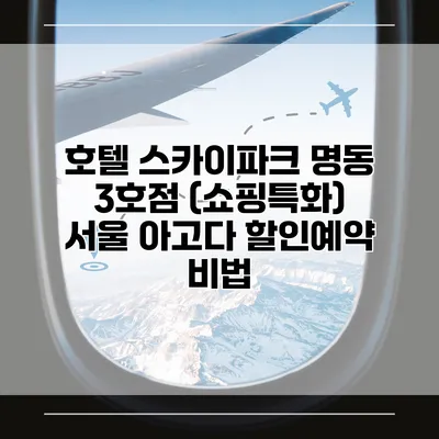 호텔 스카이파크 명동 3호점 (쇼핑특화) 서울 아고다 할인예약 비법
