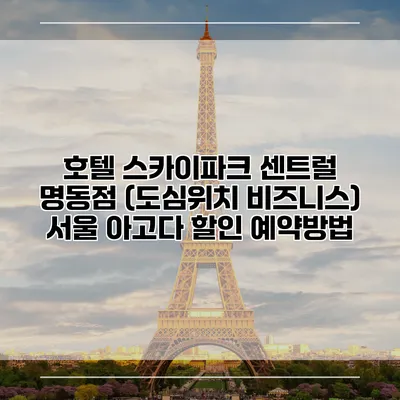 호텔 스카이파크 센트럴 명동점 (도심위치 비즈니스) 서울 아고다 할인 예약방법
